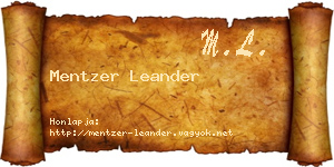 Mentzer Leander névjegykártya